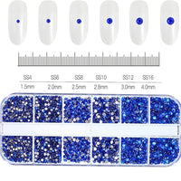 12Grids Pink Mixed Nail Rhinestones Luxury Nail Charms Glitter Crystal Jewelry Gems Nail Art Decoration Manicure Rhinestones R#Q