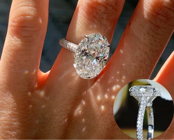 Oval Cut All Moissanite Ring