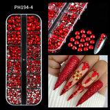 12Grids Pink Mixed Nail Rhinestones Luxury Nail Charms Glitter Crystal Jewelry Gems Nail Art Decoration Manicure Rhinestones R#Q