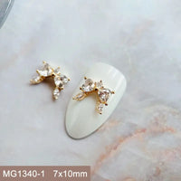 10pcs/lot Luxury No Fading Bow Butterfly Arc Nail Art Parts Zircon Crystal Manicure Nails Accesorios Supplies Decorations Charms