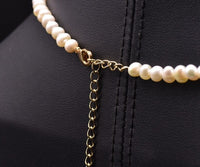 Natural Pearl Minimalist Beaded Collar Circle Necklace