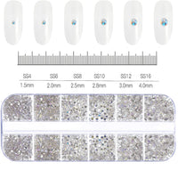 12Grids Pink Mixed Nail Rhinestones Luxury Nail Charms Glitter Crystal Jewelry Gems Nail Art Decoration Manicure Rhinestones R#Q