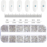 12Grids Pink Mixed Nail Rhinestones Luxury Nail Charms Glitter Crystal Jewelry Gems Nail Art Decoration Manicure Rhinestones R#Q