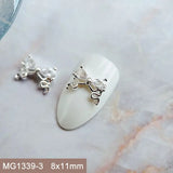 10pcs/lot Luxury No Fading Bow Butterfly Arc Nail Art Parts Zircon Crystal Manicure Nails Accesorios Supplies Decorations Charms