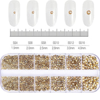 12Grids Pink Mixed Nail Rhinestones Luxury Nail Charms Glitter Crystal Jewelry Gems Nail Art Decoration Manicure Rhinestones R#Q