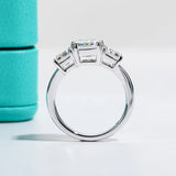 Emerald D Color Moissanite Engagement Ring