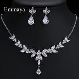 Emmaya Exquisite Jewelry Sets For Women Wedding Party Accessories Cubic Zircon Stud Earrings & Necklace Gift