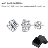 Smyoue 0.1-3CT Test Passed Moissanite Studs Earrings for Men Women S925 Silver Platinum Plated Bride Wedding Lab Diamond Studs