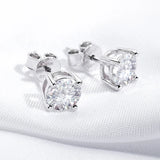 Smyoue 0.1-3CT Test Passed Moissanite Studs Earrings for Men Women S925 Silver Platinum Plated Bride Wedding Lab Diamond Studs