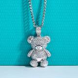 Moissanite Cute Bear Necklace