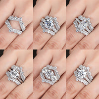 Moissanite Heart Shape Wedding Bands