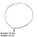 Freshwater Pearl Zircon Necklace