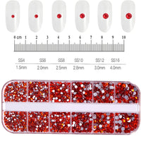 12Grids Pink Mixed Nail Rhinestones Luxury Nail Charms Glitter Crystal Jewelry Gems Nail Art Decoration Manicure Rhinestones R#Q