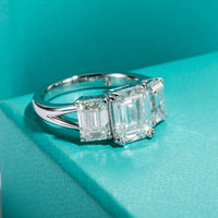 Emerald D Color Moissanite Engagement Ring