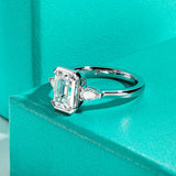 AnuJewel 3.6cttw D Color Emerald Cut Moissanite Pear Cut Engagement Ring 18K Gold Plated for Weddings Women's Gifts