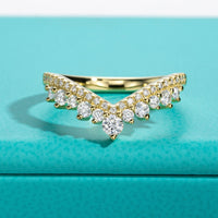 Moissanite Heart Shape Wedding Bands