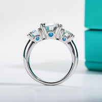 5cttw D Color Moissanite Luxury Three Stone Engagement Ring