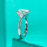 AnuJewel 3.6cttw D Color Emerald Cut Moissanite Pear Cut Engagement Ring 18K Gold Plated for Weddings Women's Gifts
