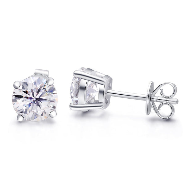 Moissanite  2.00ct  Silver Earring Jewelry
