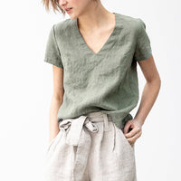 100% Linen Woman Tshirts