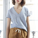 100% Linen Woman Tshirts