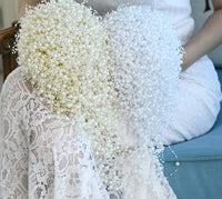 Wedding Flower Bridal Bouquet Full Pearls Ivory&white Bouquet 100% Handmade Waterfull Bride Bouquet