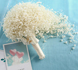 Wedding Flower Bridal Bouquet Full Pearls Ivory&white Bouquet 100% Handmade Waterfull Bride Bouquet