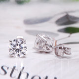 Moissanite  2.00ct  Silver Earring Jewelry