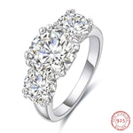 5cttw D Color Moissanite Luxury Three Stone Engagement Ring