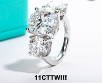 11cttw D Color Moissanite Diamond Luxurious Engagement Rings