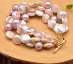 Natural Fresh Water Baroque Pearl Multi-Layer Bracelet