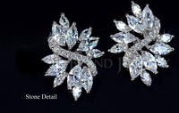 Fashion Jewelry White Gold Color  Marquise cut AAA+ CZ Flower Shaped Post Stud Earrings For Women