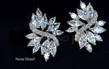 Fashion Jewelry White Gold Color  Marquise cut AAA+ CZ Flower Shaped Post Stud Earrings For Women