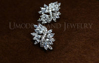 Fashion Jewelry White Gold Color  Marquise cut AAA+ CZ Flower Shaped Post Stud Earrings For Women