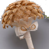 Wedding Flower Bridal Bouquet Full Pearls Ivory&white Bouquet 100% Handmade Waterfull Bride Bouquet
