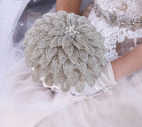Wedding Flower Bridal Bouquet Full Pearls Ivory&white Bouquet 100% Handmade Waterfull Bride Bouquet