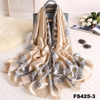 luxury women scarf summer silk scarves shawls lady wraps soft pashimina female Echarpe Designer beach stole bandana