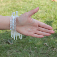 7piece/lot Ribbon Rose Silk Bow Wrist Corsage Bridesmaid Bracelet Flower Hand Wedding Pearl Crystal Flowers On The Wrist PartyHE