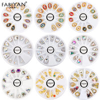 Nail Art Wheel Rhinestone Diamond Gems Metal AB Crystal Glitter 3D Tips Accessoires Jewelry Manicure Tools Decoration DIY Design