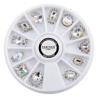 Nail Art Wheel Rhinestone Diamond Gems Metal AB Crystal Glitter 3D Tips Accessoires Jewelry Manicure Tools Decoration DIY Design