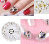 Nail Art Wheel Rhinestone Diamond Gems Metal AB Crystal Glitter 3D Tips Accessoires Jewelry Manicure Tools Decoration DIY Design