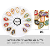 Nail Art Wheel Rhinestone Diamond Gems Metal AB Crystal Glitter 3D Tips Accessoires Jewelry Manicure Tools Decoration DIY Design