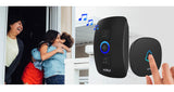 Home Security Welcome Wireless Doorbell Smart Chimes Doorbell Alarm LED light 32 Songs with Waterproof Touch Button