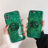 Glitter marble diamond ring holder silicone phone case for iphone 7 8 6 S plus X XR XS 11 Pro MAX for samsung S8 S9 S10 Note 8 9