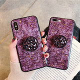 Glitter marble diamond ring holder silicone phone case for iphone 7 8 6 S plus X XR XS 11 Pro MAX for samsung S8 S9 S10 Note 8 9