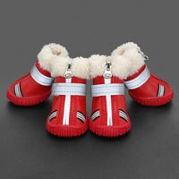 Warm Pet Dog Shoes Winter Waterproof Pet Dog Boots Shoe Rain Snow Booties Reflective Nonslip Footwear For Small Large Dogs