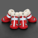 Warm Pet Dog Shoes Winter Waterproof Pet Dog Boots Shoe Rain Snow Booties Reflective Nonslip Footwear For Small Large Dogs