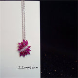 Necklace Pendants For Women Clavicle Chain Ruby S925 Sterling Silver Luxury Hyperbole Pendant Rose Red Fine Jewelry Accessories