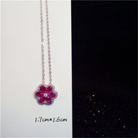 Necklace Pendants For Women Clavicle Chain Ruby S925 Sterling Silver Luxury Hyperbole Pendant Rose Red Fine Jewelry Accessories