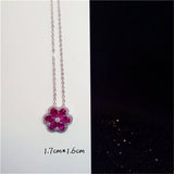 Necklace Pendants For Women Clavicle Chain Ruby S925 Sterling Silver Luxury Hyperbole Pendant Rose Red Fine Jewelry Accessories